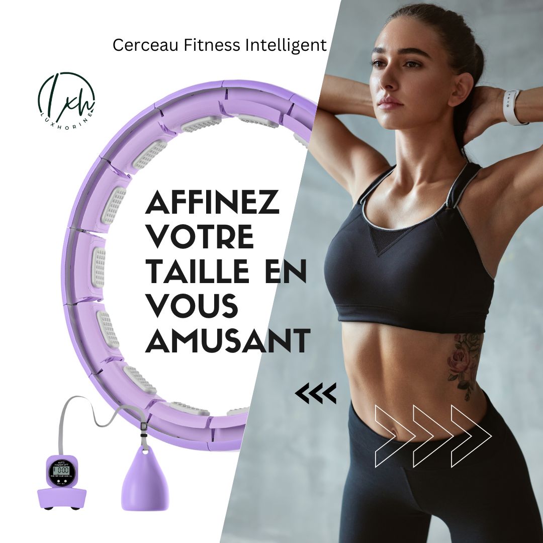 Cerceau Hula Lesté Ajustable – 18 Maillons Modulables, 128 cm | Fitness Intelligent pour Femmes – Perte de Poids & Taille Affinée luxhorine